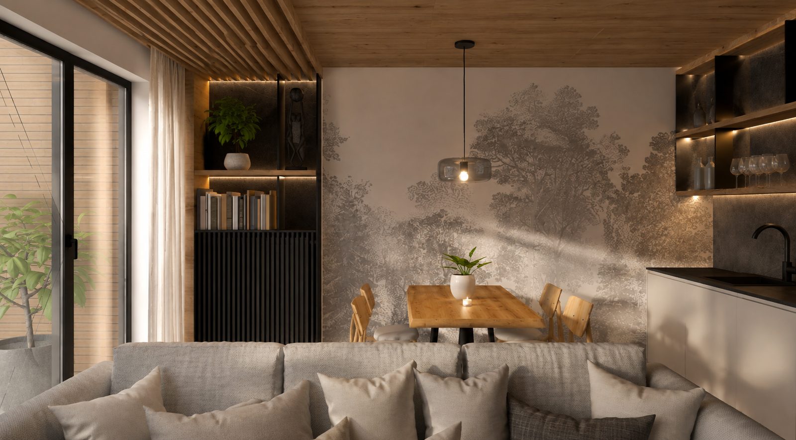 Apartmán Valley — Summit Apartments Dolní Morava, vizualizace interiéru 1